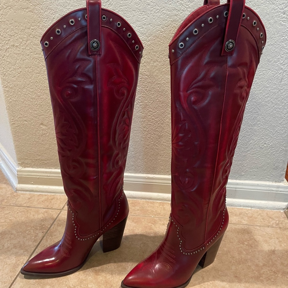 Lasso Steve Madden Burgundy Heeled Boots